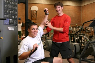 students in fitness training program