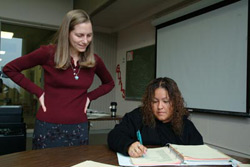 ALS student receiving study assistance