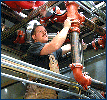 Plumber at work