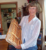 Photo of Rhoda Love with plant press