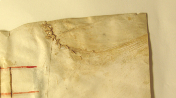 Image of patched corner of Music Manuscript