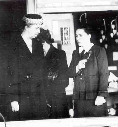 Eleanor Roosevelt and Lillian Van Loan at Eugene Vocational School