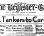 Register-Guard article about E Roosevelt's visit