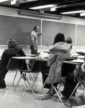 Steve John in classroom, photo