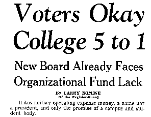 News Clipping - Voters Approve College