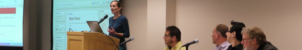 presenter at podium