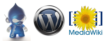 Drupal icon, MediaWiki logo