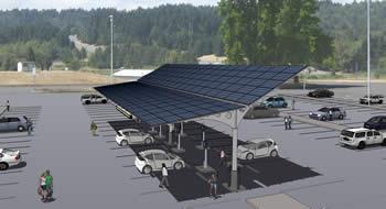 concept image of solar charging station at Lane
