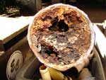 Interior sewer water pipe