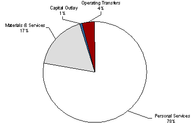 FY03 Expenditures & Transfers chart