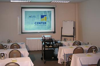 media cart in small conference room