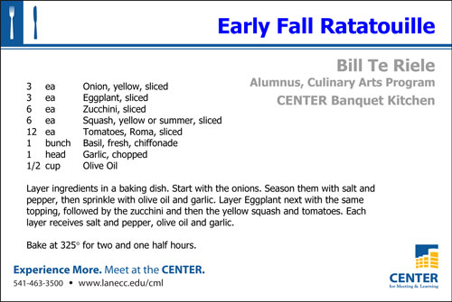 Early Fall Ratatouille recipe card