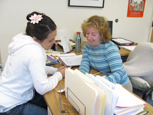 ECE student with faculty member