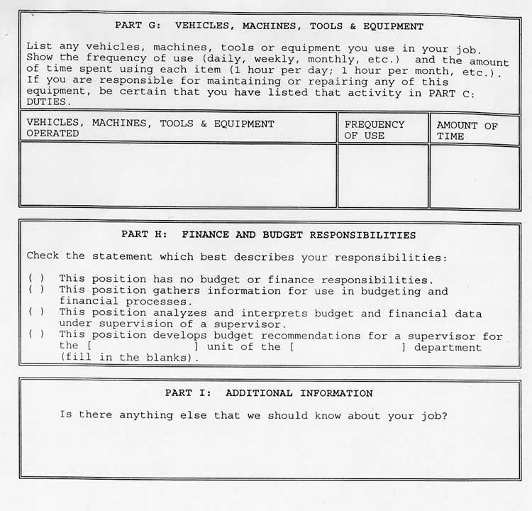 Classified Job Description Questionnaire, Page 5