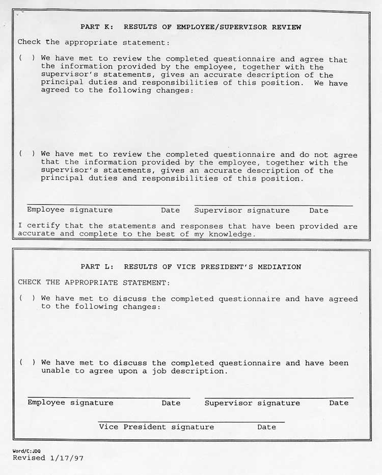 Classified Job Description Questionnaire, Page 7