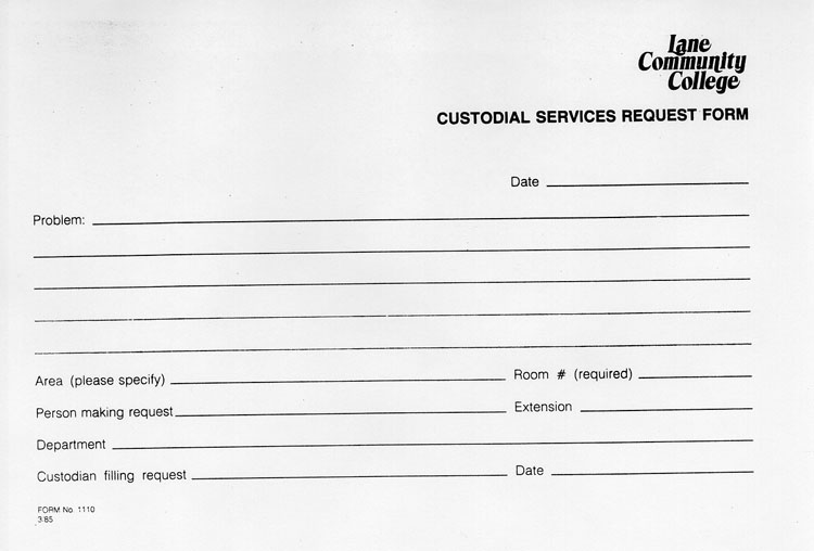 Custodial Services Request Form