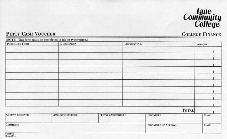 Petty Cash Voucher