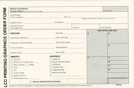 Printing/Graphics Order Form