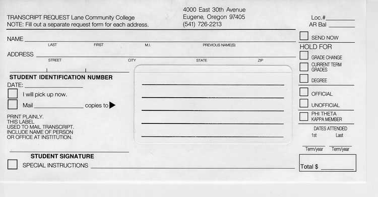 Transcript Request