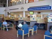 photo of Enrollment and Financial Services lobby, main campus, building 1