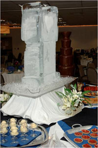 Ice sculpture prepared for event