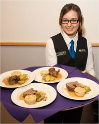 students serving