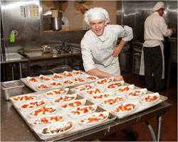 Student showing food prepared