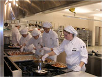 students preparing for event