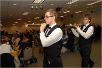students serving at event