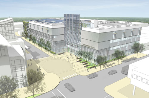 architect aerial view of downtown campus