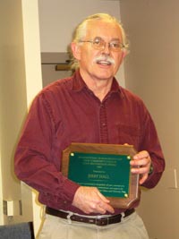 Jerry Hall with award