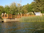 View from the lake of recently repaired pier