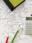 calculator and papers