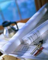 papers and work tools on desk