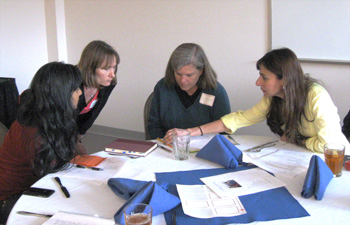 Members of Core Group reviewing course criteria