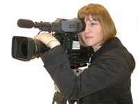 woman with video camera