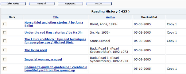 check out history