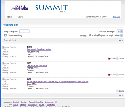 My Summit Requests