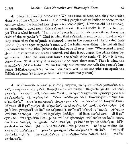 Text of Annie Miner story, in English and Miluk