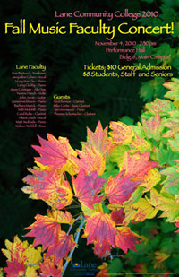Fall 2010 Music Faculty Concert poster