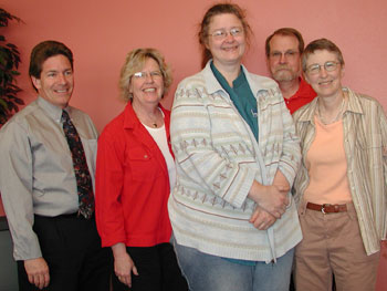 Dennis Carr, Sandy Ing-Wiese, Mona Arbuckle, Duke Vandervort, and Marie Matsen