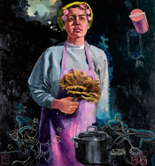 painting titled 'somebody lied to me'