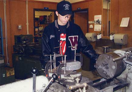 Jake De Pew studies an industrial engineering problem. 