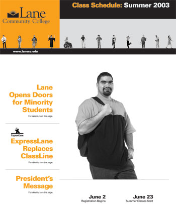 Lane Opens Doors for Minority Students Class schedule cover 2003