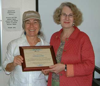 Womens program instructor Linda Gonzavales (left)  