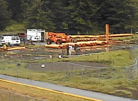 first Longhouse log goes up