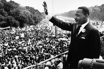 Martin Luther King after giving speech
