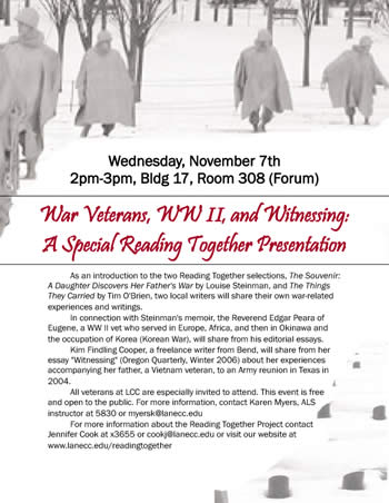 November 7th, 2pm in Forum 308 World War II Veterans Speak