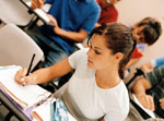 student in classroom
