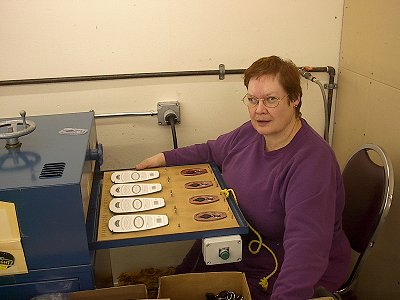Student Worker packaging the LRI lights